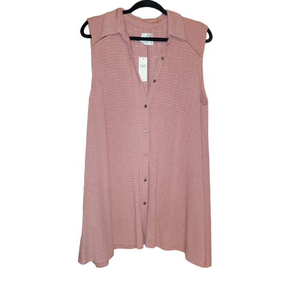 Anthropologie Tops - Anthropologie Pink Sleeveless Tunic